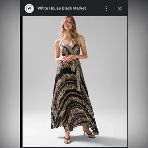 Pleated halter maxi dress White House black market
